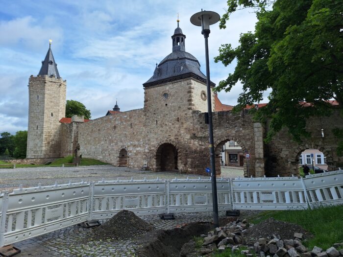 Baustelle Beleuchtung Hoher Graben Mühlhausen