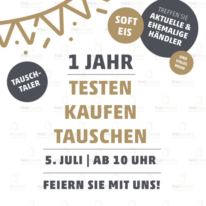 Feiern Sie mit uns: 1 Jahr Testen, Kaufen, Tauschen