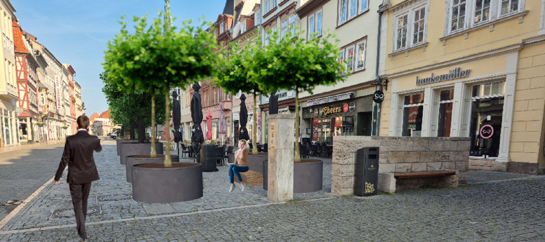 Entwurf zur Gestaltung des Steinwegs in Mühlhausen.