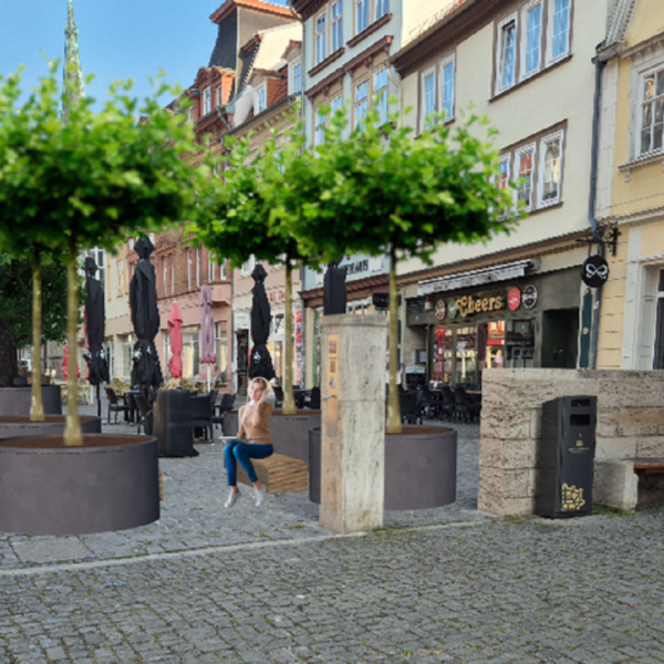 Entwurf zur Gestaltung des Steinwegs in Mühlhausen.